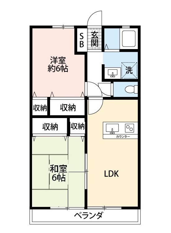 エーリS・A・S2階 間取