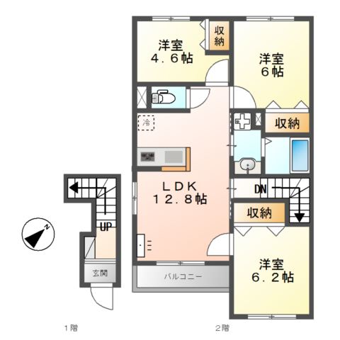 ビスタ湘南201号室 間取