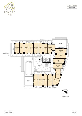 TOMORE田端611号室 6階平面図