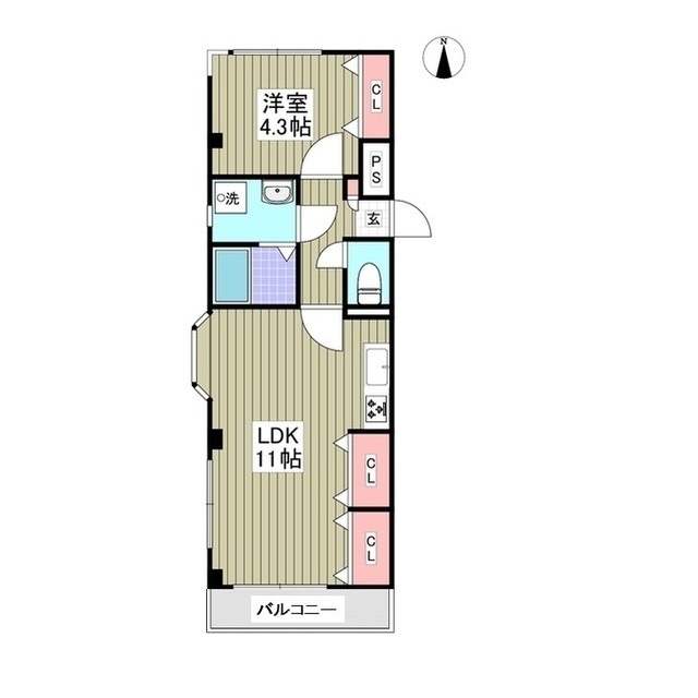 uハウス201号室 間取