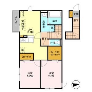 エスペランサ 　A棟205号室 間取