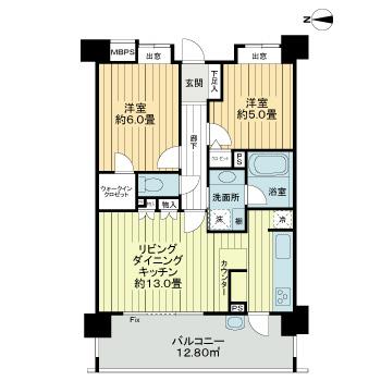 ライオンズマンション中野平和の森公園5階 間取