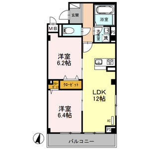 エクセレント ヒルズ203号室 間取