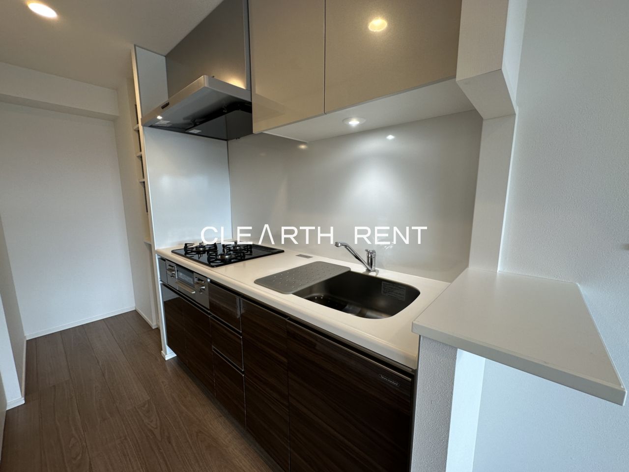 プラシア蒲田 ＴＨＥ ＧＲＡＮＤ ＲＥＳＩＤＥＮＣＥ6階 カウンター付きのシステムキッチン