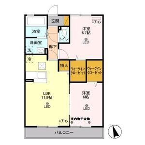 リヴァージュ　壱番館103号室 間取