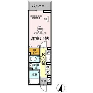 セジュール AOBA ボヌール205号室 間取