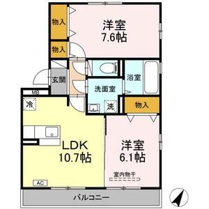 サンモール ナナ 　A201号室 間取