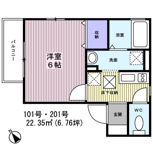 リヴェール0101号室 間取り図