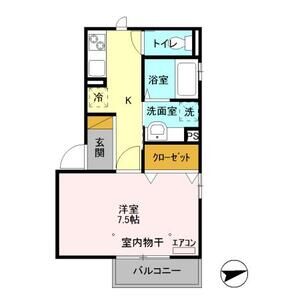 オーカー・ボア201号室 間取