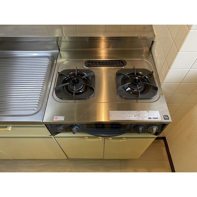 三番館竹下0302号室 ガスコンロ2口・グリル付