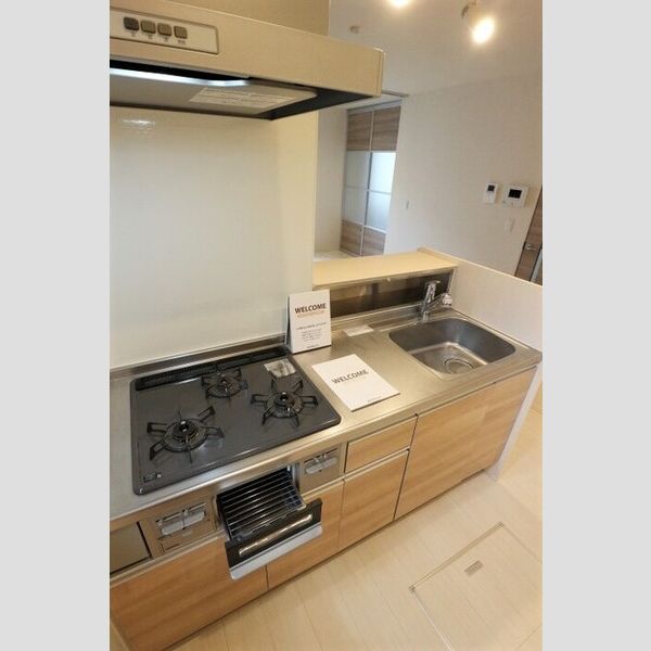 サイドガーデン南増尾　A棟101号室 ガスコンロ3口　グリルも付いてます