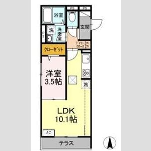 D-room浜町102号室 間取