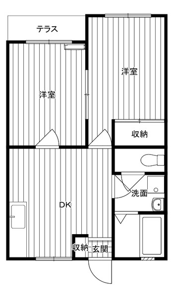 サニーハイツ103号室 間取
