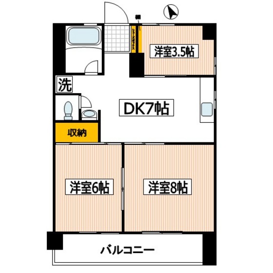 ノルド薬園台103号室 間取