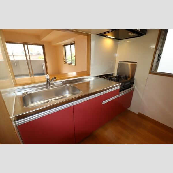 コンフォール・ソシアル　住居 対面式2口ガスコンロ付システムキッチン