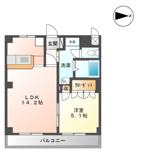 セレーヌ泉206号室 間取