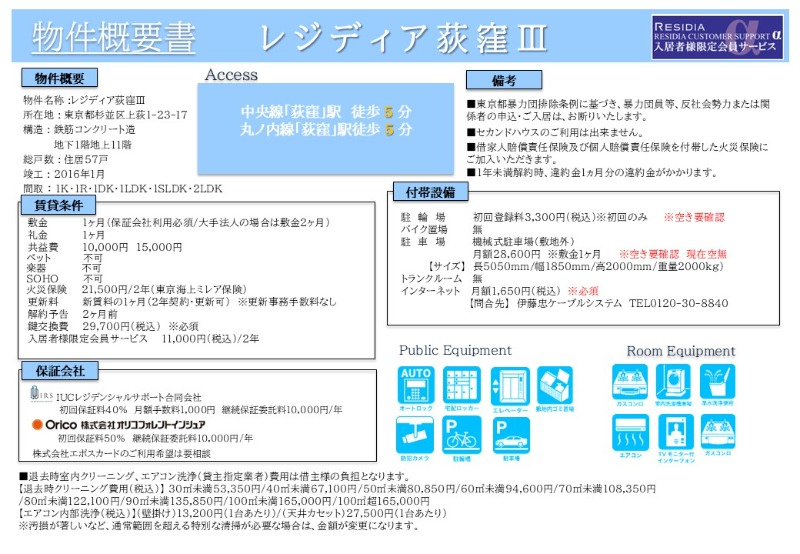 レジディア荻窪Ⅲ3階 部屋その他