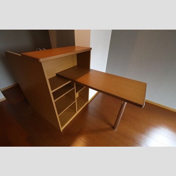 モナリエ201号室 対面キッチンカウンター棚