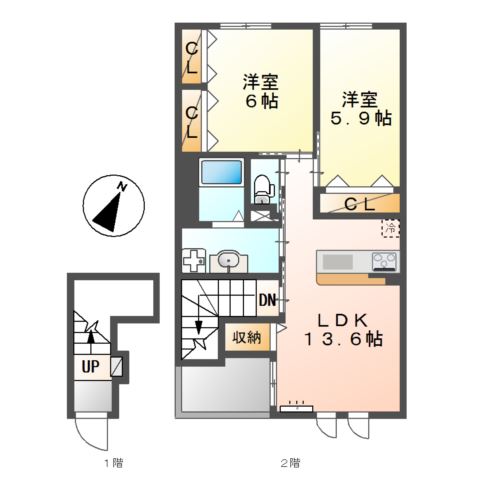 マノワールⅠ202号室 間取