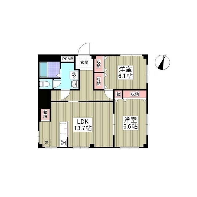 只見ハイツ307号室 間取