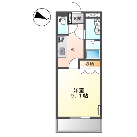 Ｇｒａｎｄｅ　Ｖｉｌｌａ（グランデ　ヴィラ）103号室 間取