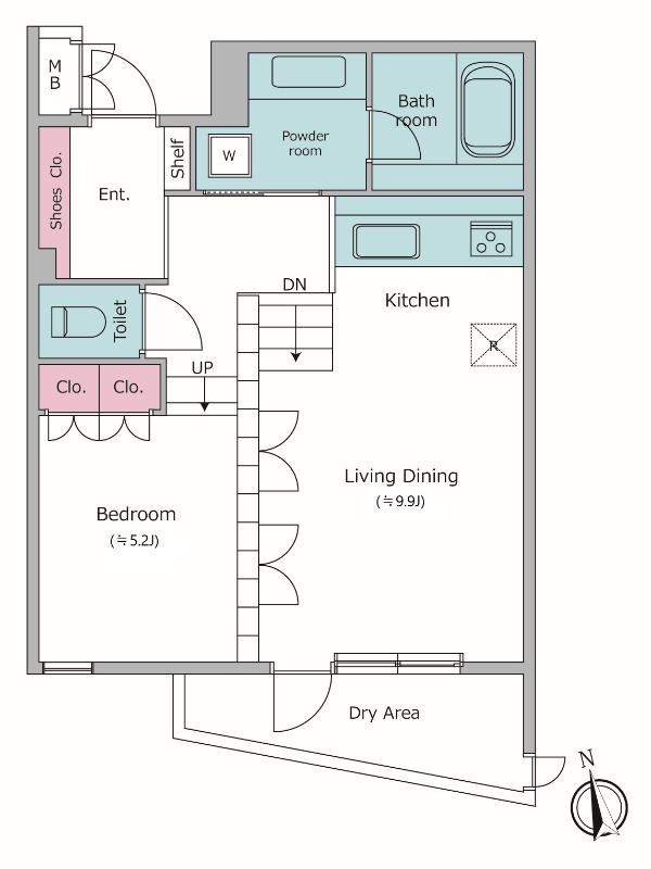NTPRレジデンス下馬1階 間取
