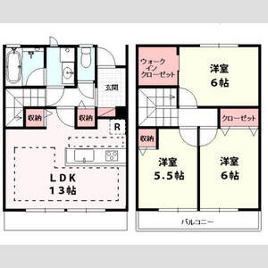 コモレビ大蔵　S105号室 間取
