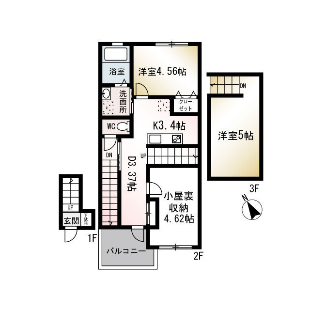 ｅｕｆｏｎｉａ　ｔｒｅｓ203号室 間取