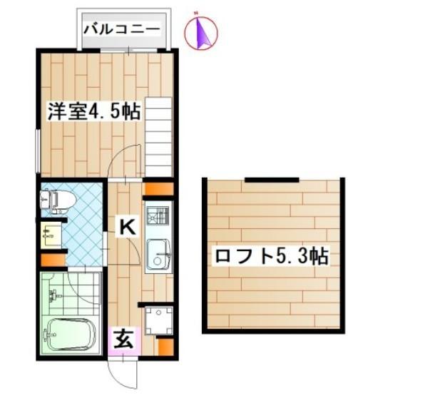 シャトレ生田緑地2F号室 設備充実の使いやすい間取りです