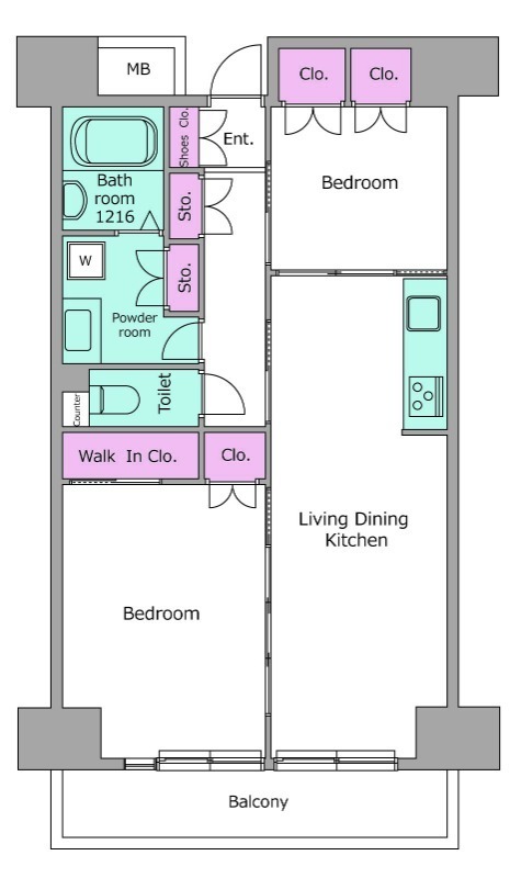 レジディア芝浦9階 間取り