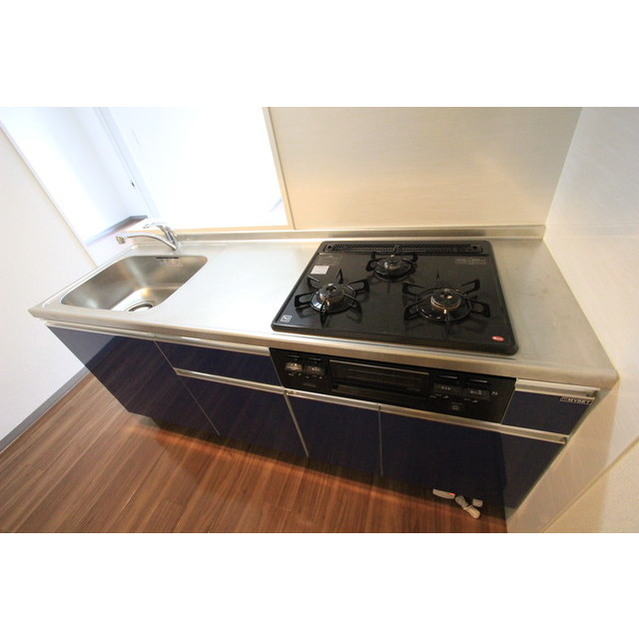 ＨＩＬＬ　ＳＩＤＥ　マルシ　Ⅱ 3口ガスシステムキッチン（グリル付）