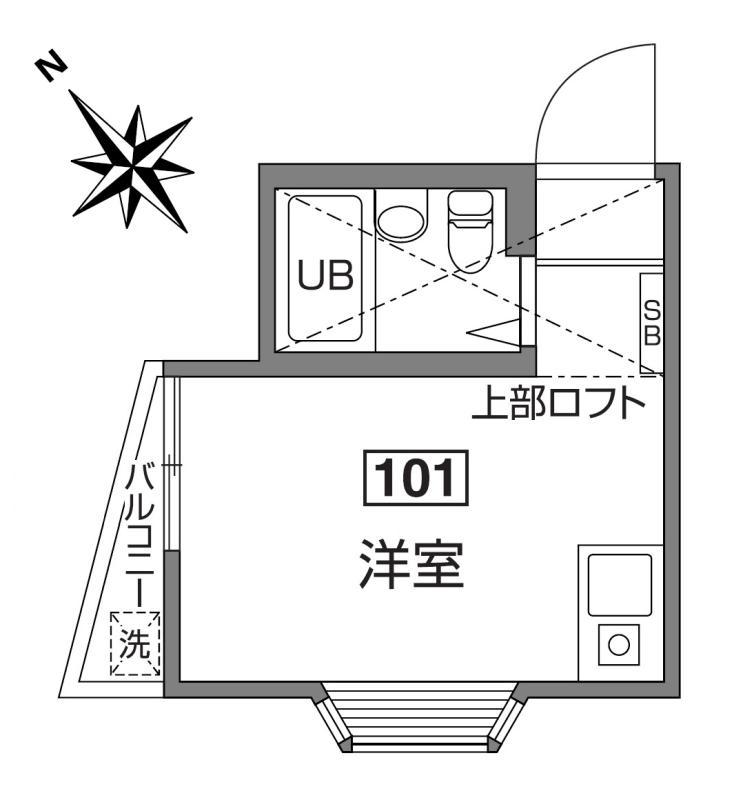 スカイハイム千駄木1階 間取り図