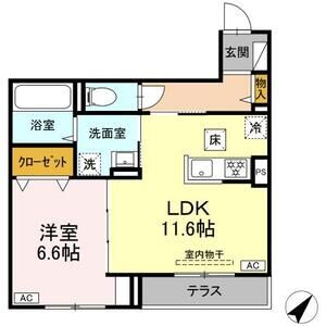 D’Bless上大岡103号室 間取