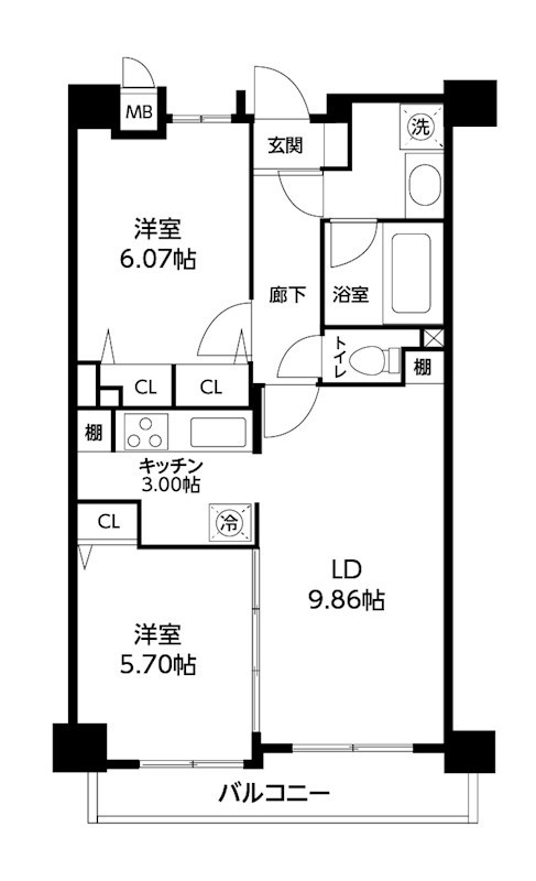 レジディア三軒茶屋Ⅱ5階 間取り