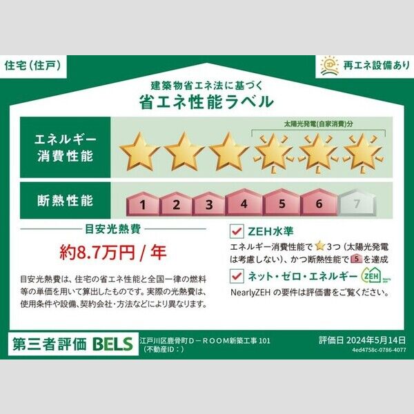 カサベルテ鹿骨101号室 BELSマーク(住戸)