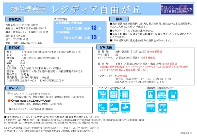 レジディア自由が丘7階 部屋その他