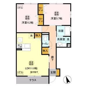 ボナール酒井根　Ⅰ号棟105号室 間取