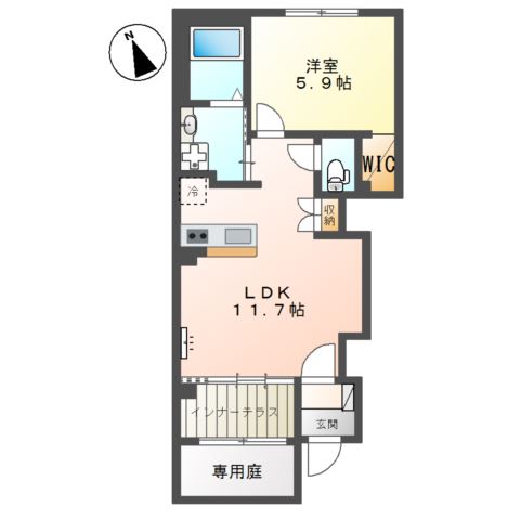 シャルダン103号室 間取