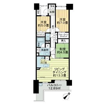 パークスカイタワー松戸22階 間取