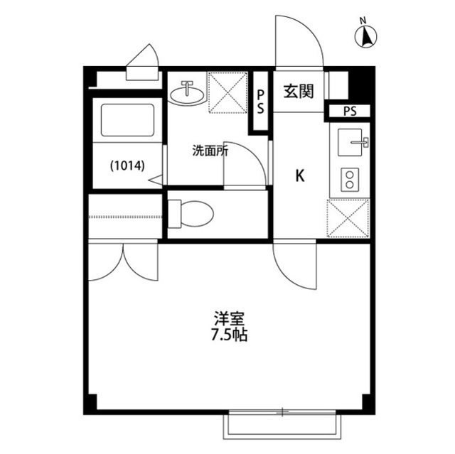 アンプルール フェール アミーⅡ102号室 間取