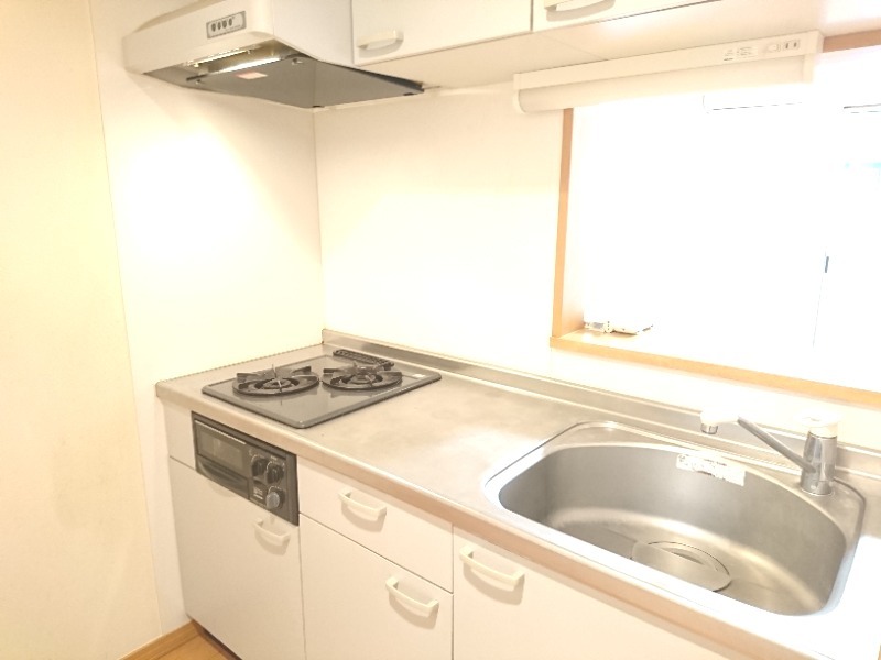 アビタシオン ２口ガスコンロシステムキッチン　グリル付き