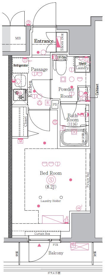 GENOVIA川崎Ⅲ7階 間取