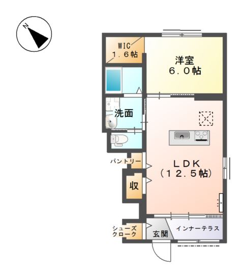 オーク　テラス106号室 間取