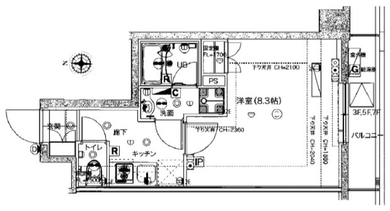 Verona武蔵関ⅡLusso7階 間取