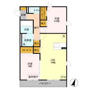 ボヌール四季　Ⅲ201号室 間取