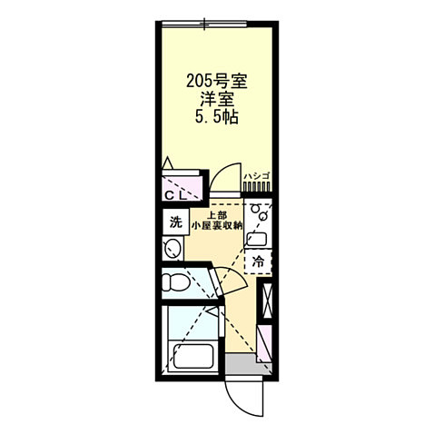 ベイルーム湘南台205号室 間取