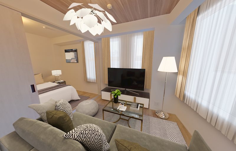 レジディアタワー乃木坂6階 リビング　※これはVR画像です。