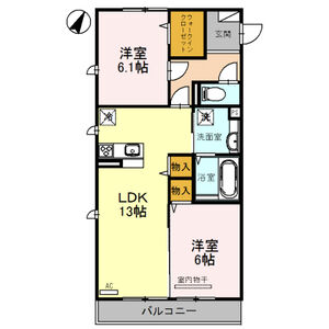 グランジュネス206号室 間取