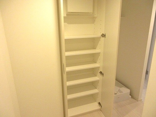 プレセダン板橋本町7階 下駄箱、玄関※同タイプ別部屋2025.11新築未入居時撮影