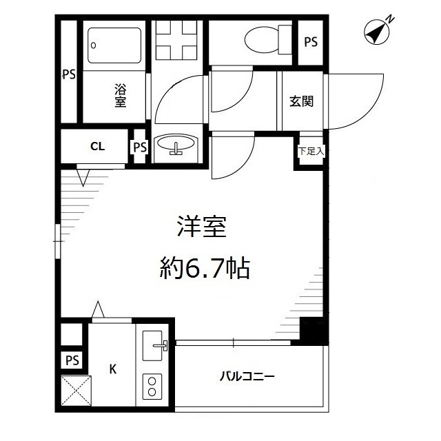 アンプルール フェール S,S302号室 間取